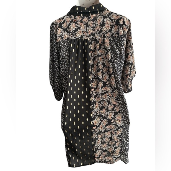 Umgee Sheer Mixed Prints Tunic Dress S - Picture 5 of 14